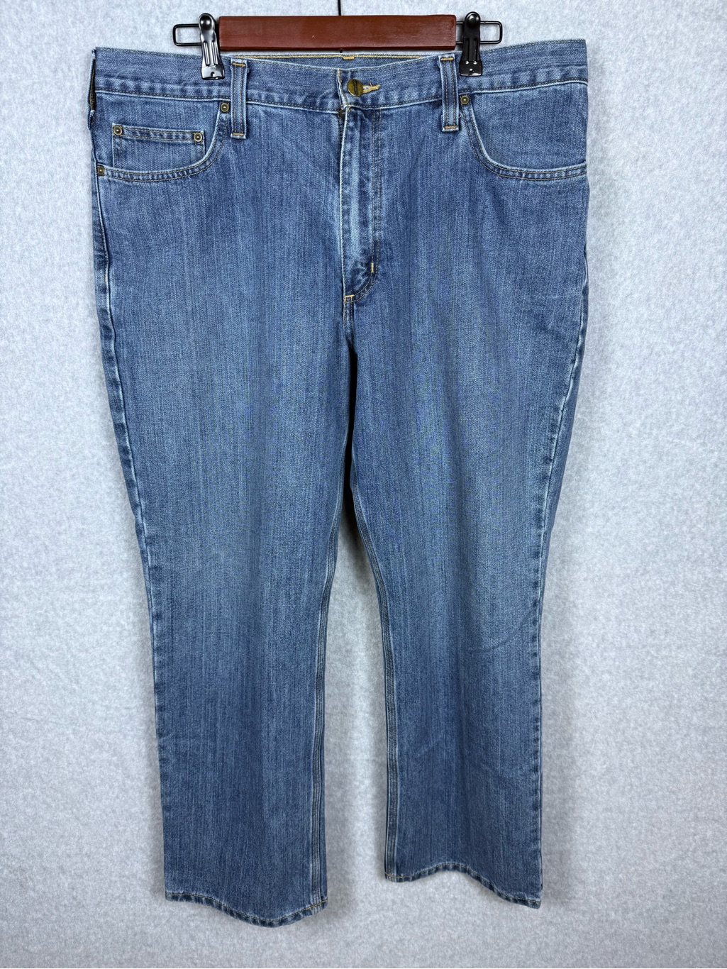 Carhartt Mens Relaxed Fit Bootcut Jeans 38x30 Blue Denim Workwear